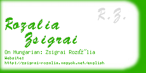 rozalia zsigrai business card